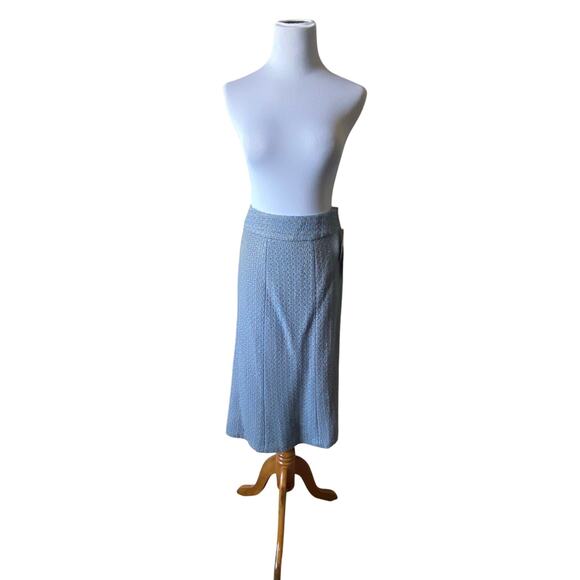 NWT Pendleton Blue Tweed Silk Blend Midi Skirt- Size 12 - Picture 1 of 14